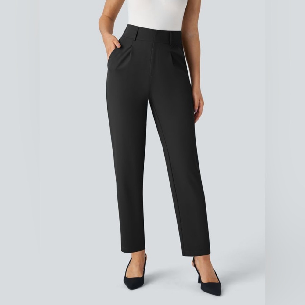 NWT High Waisted Pocket Solid Work Tapered Pants